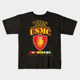 III MAF - Combat Vet  w 1 row VN SVC Ribbons Kids T-Shirt